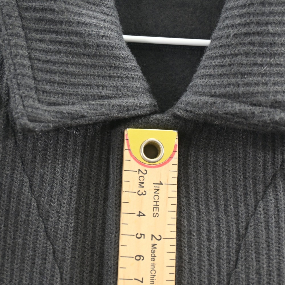 Mode of One Mens Jet Grey Ribbed Novelty Knit Button Front Jacket Medium NEW - Picture 6 of 7